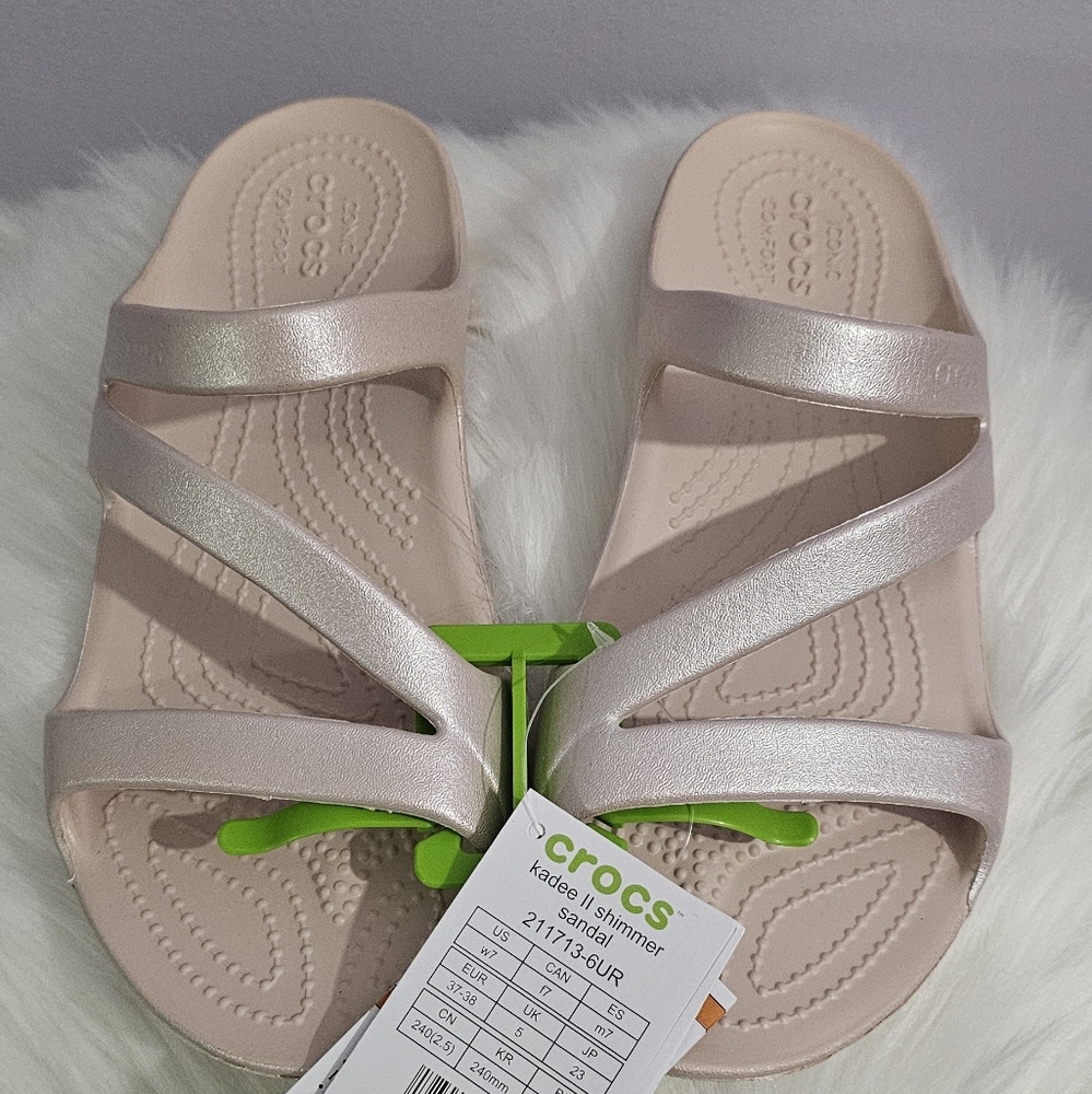 NWT-CROCS Kadee II Shimmer Slide Sandal (Women Sze 7)